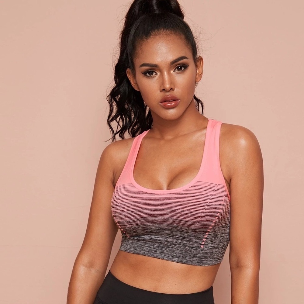 Pink and black Sports Bra padded Small New NWT